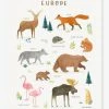 Affiche Animaux D'Europe Living Earth LILIPINSO Marron - Lilipinso -Philips Shop affiche animaux deurope living earth lilipinso