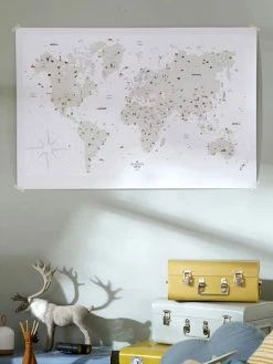 Affiche Carte Du Monde LES PETITES DATES Marron Imprimé - Les Petites Dates -Philips Shop affiche carte du monde les petites dates 4