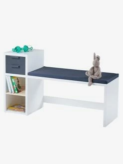 Banc De Lecture + Rangement LIGNE REGLISSE Blanc/gris Foncé - Vertbaudet -Philips Shop banc de lecture rangement ligne reglisse 1