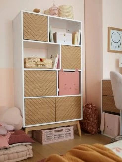 Bibliothèque LIGNE CHEVRONS Blanc/bois - Vertbaudet -Philips Shop bibliotheque ligne chevrons 2