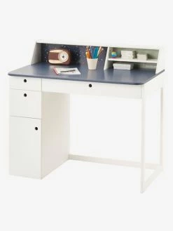 Bureau Enfant COSMOS Blanc Clair Uni Avec Decor - Vertbaudet