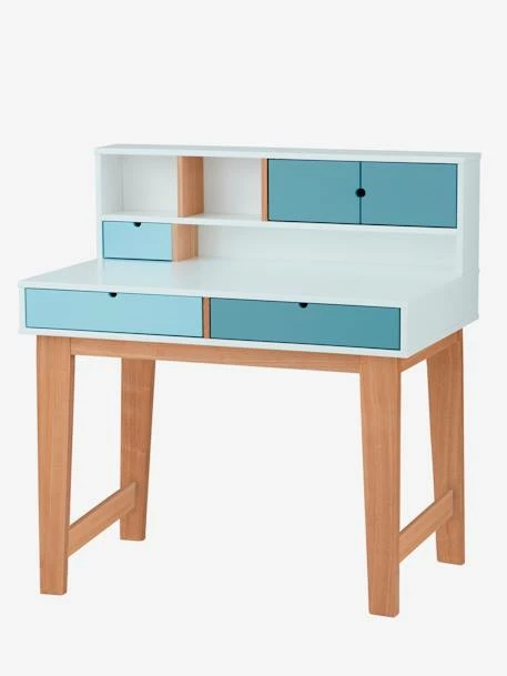 Bureau Enfant LIGNE OSLO Blanc/bleu/bois - Vertbaudet 4 Bureau Enfant LIGNE OSLO Blanc/bleu/bois - Vertbaudet – Image 2
