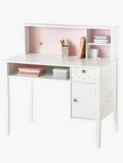 Bureau Enfant MAKE A WISH Blanc Clair Uni Avec Decor - Vertbaudet