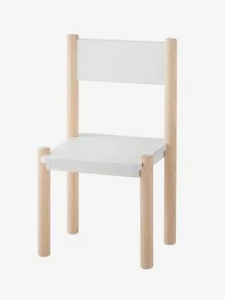 Chaise Maternelle Pour Table De Jeu LIGNE WOODY Blanc - Bois - Vertbaudet