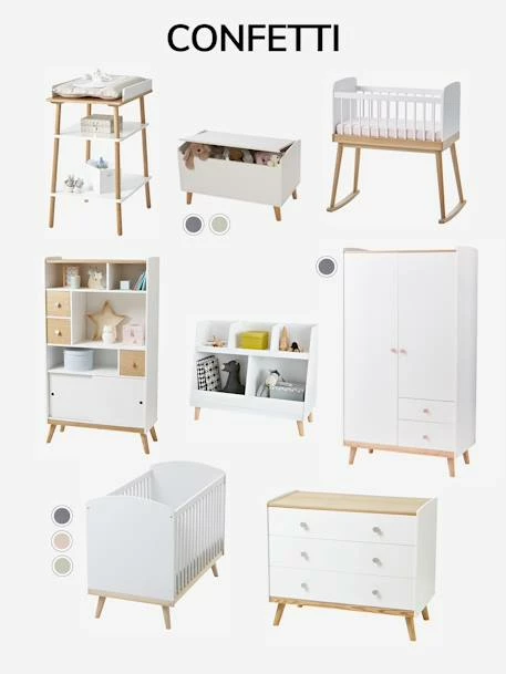 Coffre à Jouets LIGNE CONFETTI Blanc / Bois - Vertbaudet 6 Coffre à Jouets LIGNE CONFETTI Blanc / Bois - Vertbaudet – Image 4