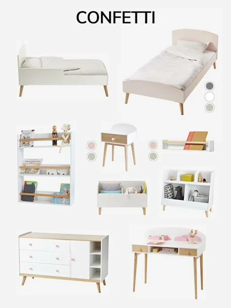 Coffre à Jouets LIGNE CONFETTI Blanc / Bois - Vertbaudet 7 Coffre à Jouets LIGNE CONFETTI Blanc / Bois - Vertbaudet – Image 5