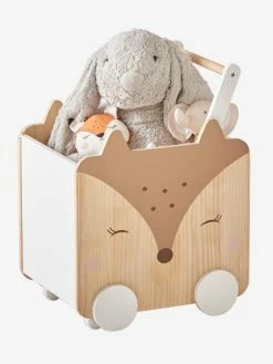 Coffre à Roulettes Biche Blanc - Bois - Vertbaudet