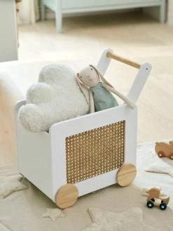 Coffre à Roulettes En Cannage Ecru - Vertbaudet -Philips Shop coffre a roulettes en cannage 2