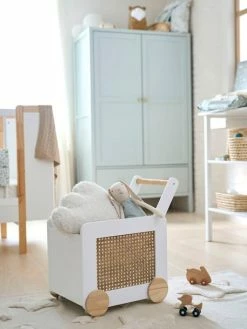 Coffre à Roulettes En Cannage Ecru - Vertbaudet -Philips Shop coffre a roulettes en cannage 3