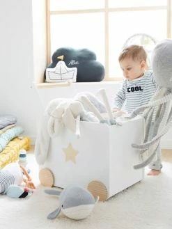 Coffre De Rangement Avec Roulettes LIGNE GRANDE OURSE Blanc / Bois - Vertbaudet -Philips Shop coffre de rangement avec roulettes ligne grande ourse 2