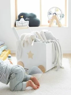 Coffre De Rangement Avec Roulettes LIGNE GRANDE OURSE Blanc / Bois - Vertbaudet -Philips Shop coffre de rangement avec roulettes ligne grande ourse 3