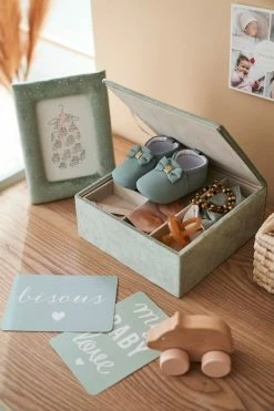 Coffret Cadeau Cadre + Boite à Compartiments En Velours Vert - Vertbaudet -Philips Shop coffret cadeau cadre boite a compartiments en velours 4