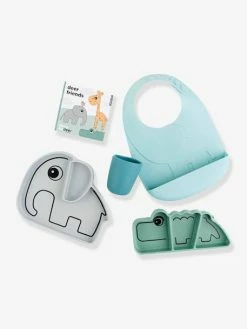 Coffret Repas 4 Pièces DONE BY DEER Goodie Box Stick&Stay En Silicone Bleu/gris/vert - Done By Deer -Philips Shop coffret repas 4 pieces done by deer goodie box stickstay en silicone 1