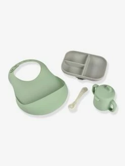 Coffret Repas Les Essentiels 4 Pièces BEABA En Silicone Vert Sauge - Beaba -Philips Shop coffret repas les essentiels 4 pieces beaba en silicone 3