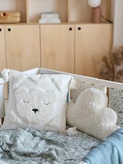 Coussin Avec Applications Sherpa Ours Berbère Ecru - Vertbaudet -Philips Shop coussin avec applications sherpa ours berbere 3