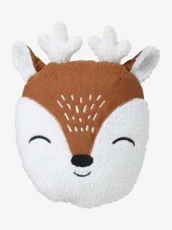 Coussin Cerf Sherpa Et Velours Côtelé Beige / Marron - Vertbaudet -Philips Shop coussin cerf sherpa et velours cotele 3