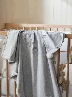 Couverture Bébé En Maille Jersey Coton Bio* MINI COMPAGNIE écru / Gris Chiné - Vertbaudet -Philips Shop couverture bebe en maille jersey coton bio mini compagnie 1