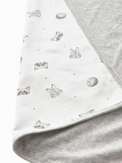 Couverture Bébé En Maille Jersey Coton Bio* MINI COMPAGNIE écru / Gris Chiné - Vertbaudet -Philips Shop couverture bebe en maille jersey coton bio mini compagnie 2