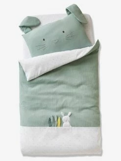 Drap-housse Bébé MENTHE A L'EAU Blanc / Multicolore - Vertbaudet -Philips Shop drap housse bebe menthe a leau 1
