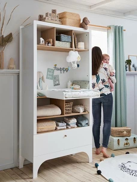 Etagère à Langer 2 En 1 LIGNE NOUGATINE Blanc - Bois - Vertbaudet 4 Etagère à Langer 2 En 1 LIGNE NOUGATINE Blanc - Bois - Vertbaudet – Image 2