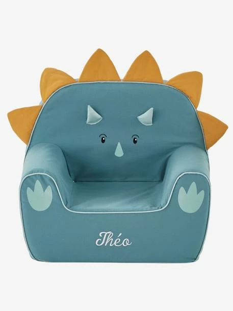 Fauteuil En Mousse Dino Triceratops Bleu - Vertbaudet 5 Fauteuil En Mousse Dino Triceratops Bleu - Vertbaudet – Image 3