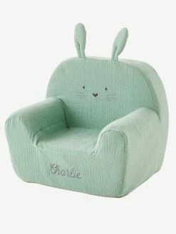 Fauteuil En Mousse Personnalisable Lapin Vert - Vertbaudet