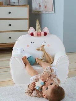 Fauteuil En Mousse Personnalisable Licorne Blanc - Vertbaudet -Philips Shop fauteuil en mousse personnalisable licorne 3