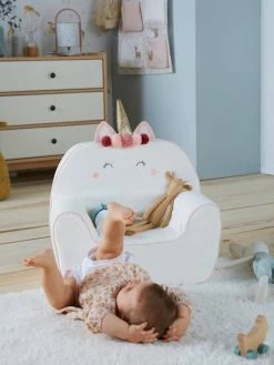 Fauteuil En Mousse Personnalisable Licorne Blanc - Vertbaudet -Philips Shop fauteuil en mousse personnalisable licorne 5
