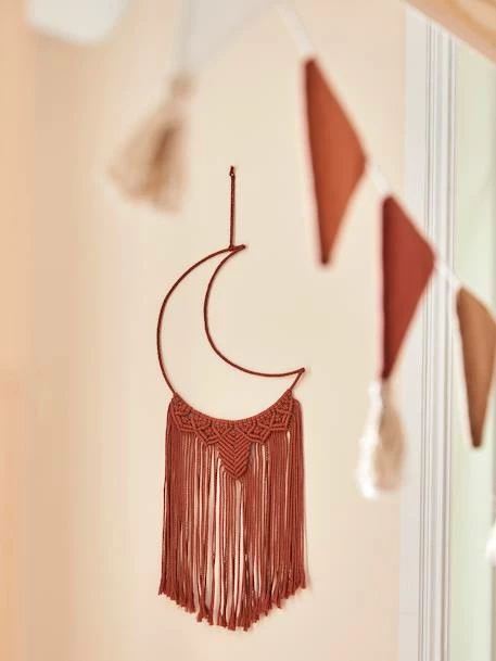 Grand Attrape-rêves Lune En Macramé Terracotta - Vertbaudet 6 Grand Attrape-rêves Lune En Macramé Terracotta - Vertbaudet – Image 4