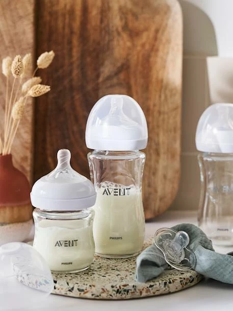 Kit Nouveau-né : 3 Biberons En Verre + Sucette Philips AVENT Natural Transparent - Philips Avent 3 Kit Nouveau-né : 3 Biberons En Verre + Sucette Philips AVENT Natural Transparent - Philips Avent