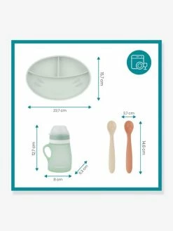 Kit Repas Silicone BABYMOOV Grow’Isy Vert/terracotta - Babymoov -Philips Shop kit repas silicone babymoov growisy 5