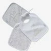 Les 3 Bavoirs à Liens En Gaze De Coton Blanc/gris - Vertbaudet -Philips Shop les 3 bavoirs a liens en gaze de coton
