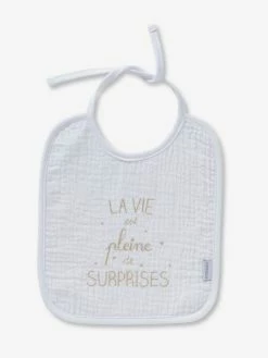 Les 3 Bavoirs à Liens En Gaze De Coton Blanc/gris - Vertbaudet -Philips Shop les 3 bavoirs a liens en gaze de coton 3