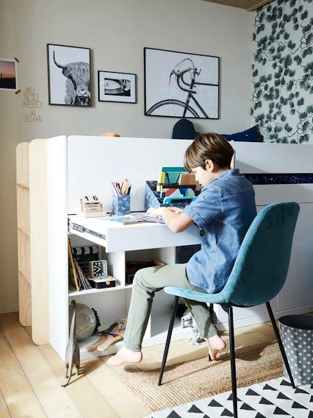 Lit Mi Hauteur Avec Bureau Coulissable Combiné CAMELEO Blanc Mate - Vertbaudet 3 Lit Mi Hauteur Avec Bureau Coulissable Combiné CAMELEO Blanc Mate - Vertbaudet