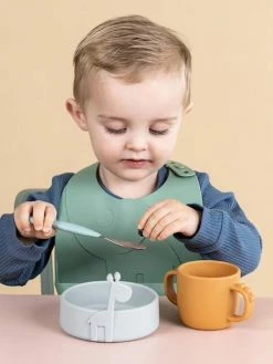 Lot De 2 Bavoirs Avec Récupérateur DONE BY DEER Peekaboo Eléphant En Silicone Vert Clair + Vert Foncé - Done By Deer -Philips Shop lot de 2 bavoirs avec recuperateur done by deer peekaboo elephant en silicone 5