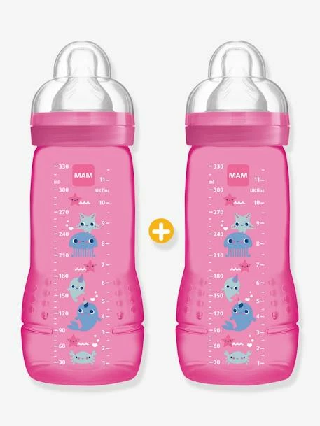 Lot De 2 Biberons 330 Ml MAM Easy Active 2e âge Fairy Tale Lot De 2 Rose - Mam 4 Lot De 2 Biberons 330 Ml MAM Easy Active 2e âge Fairy Tale Lot De 2 Rose - Mam – Image 2