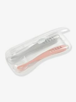 Lot De 2 Cuillères Ergonomiques D'apprentissage + Boîte De Transport BEABA Rose/gris - Beaba -Philips Shop lot de 2 cuilleres ergonomiques dapprentissage boite de transport beaba 3