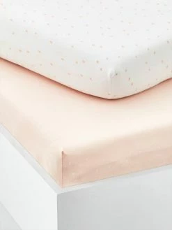 Lot De 2 Draps-housses Bébé En Coton Rose Pâle - Vertbaudet 5 Lot De 2 Draps-housses Bébé En Coton Rose Pâle - Vertbaudet -Philips Shop lot de 2 draps housses bebe en coton 1