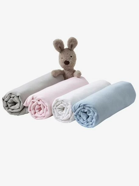Lot De 2 Draps-housses Bébé En Jersey Uni Blanc Blanc - Vertbaudet 5 Lot De 2 Draps-housses Bébé En Jersey Uni Blanc Blanc - Vertbaudet – Image 3