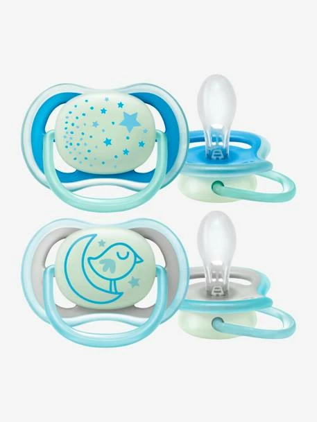 Lot De 2 Sucettes 6-18 Mois Phosphorescentes Ultra Air Night Philips AVENT Bleu - Philips Avent 3 Lot De 2 Sucettes 6-18 Mois Phosphorescentes Ultra Air Night Philips AVENT Bleu - Philips Avent