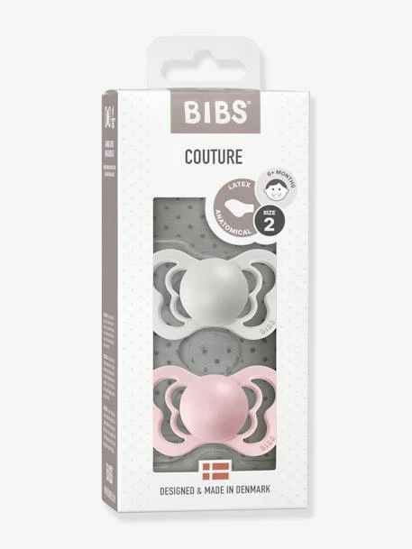 Lot De 2 Sucettes-tétines BIBS Couture, Taille 2 De 6 à 18 Mois Gris Nuage + Bleu Acier - Bibs 3 Lot De 2 Sucettes-tétines BIBS Couture, Taille 2 De 6 à 18 Mois Gris Nuage + Bleu Acier - Bibs