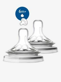 Lot De 2 Tétines Philips AVENT Natural à Débit Rapide, DÚs 6 Mois Transparent - Philips Avent