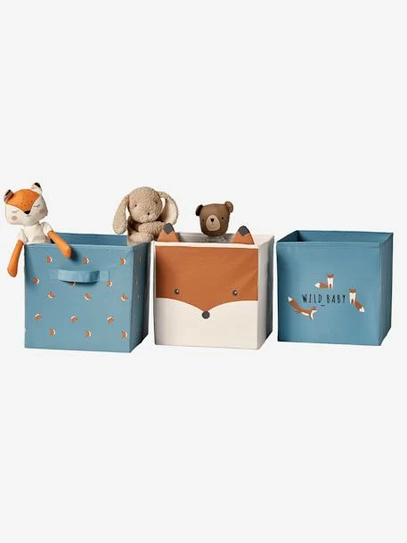 Lot De 3 Bacs De Rangement Baby Fox Lot Bleu - Vertbaudet 3 Lot De 3 Bacs De Rangement Baby Fox Lot Bleu - Vertbaudet