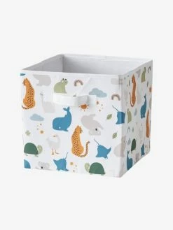 Lot De 3 Bacs De Rangement En Tissu MINI ZOO Bleu Grisé - Vertbaudet -Philips Shop lot de 3 bacs de rangement en tissu mini zoo 2