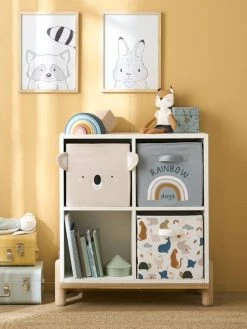 Lot De 3 Bacs De Rangement En Tissu MINI ZOO Bleu Grisé - Vertbaudet -Philips Shop lot de 3 bacs de rangement en tissu mini zoo 4