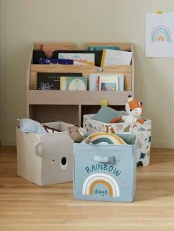 Lot De 3 Bacs De Rangement En Tissu MINI ZOO Bleu Grisé - Vertbaudet -Philips Shop lot de 3 bacs de rangement en tissu mini zoo 5