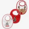 Lot De 3 Bavoirs Bébé Spécial Noël Capsule Famille Rouge/écru - Vertbaudet -Philips Shop lot de 3 bavoirs bebe special noel capsule famille