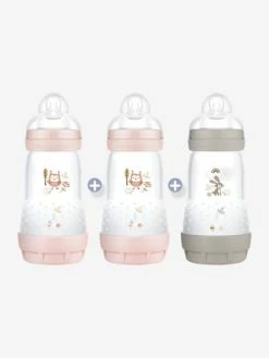 Lot De 3 Biberons 260 Ml MAM Easy Start Anti-colique Nature 2 Bleu Aqua + 1 Beige - Mam -Philips Shop lot de 3 biberons 260 ml mam easy start anti colique nature 1