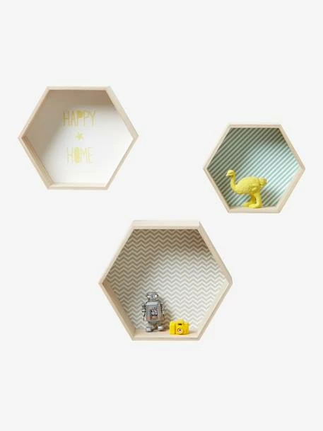Lot De 3 étagères Hexagones Enfant Bois/multicolore - Vertbaudet 8 Lot De 3 étagères Hexagones Enfant Bois/multicolore - Vertbaudet – Image 6