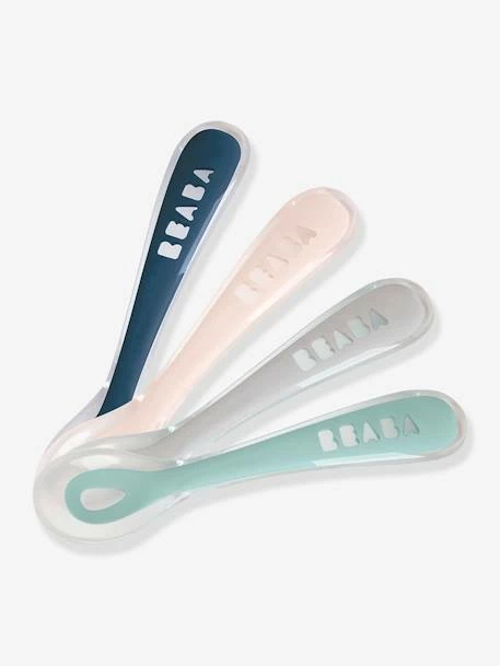 Lot De 4 Cuillères 2ème âge BEABA Soft Sans BPA Blue/ Pink/ Mist/ Green - Beaba 3 Lot De 4 Cuillères 2ème âge BEABA Soft Sans BPA Blue/ Pink/ Mist/ Green - Beaba